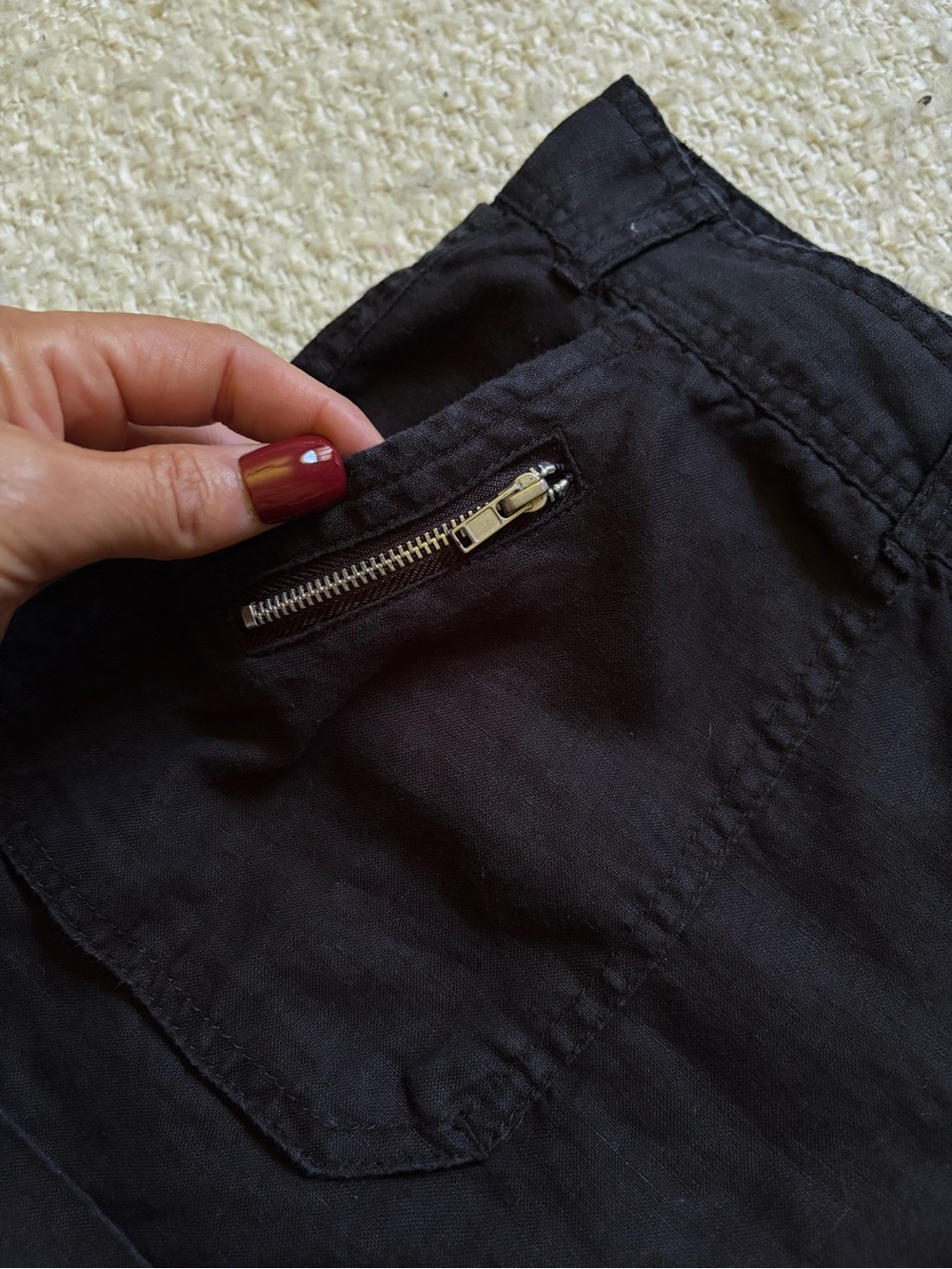 💕GUESS WOMENS SIZE 1 BLACK LINEN SHORTS - Picture 6 of 14